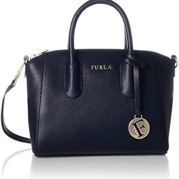 Furla Black Pebbled Leather Handbag w/ Removable Strap, NWT!! - Picture 1 of 10